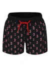 Mc2 Saint Barth Milan-print Swim Shorts In 黑色