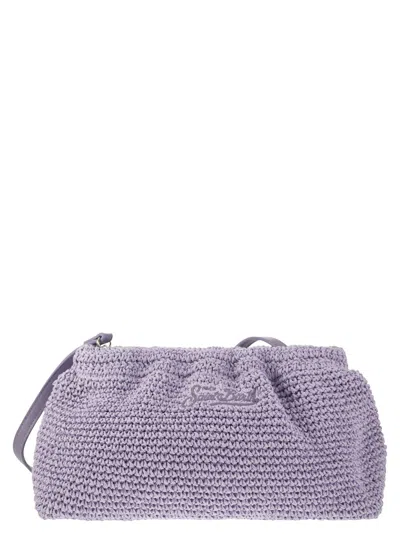 Mc2 Saint Barth Milene - Raffia Clutch Bag In Lilac