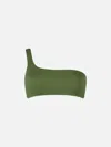 Mc2 Saint Barth Military Green One Shoulder Bralette Top Celestine In Green