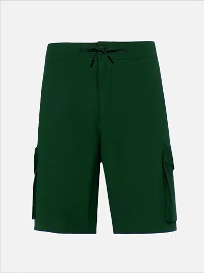 Mc2 Saint Barth Military Green Technic Fabric Bermuda Shorts Deck