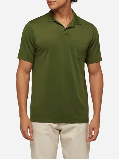 Mc2 Saint Barth Military Green Technical Piquet Polo Shirt Camber