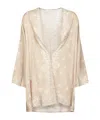 Mc2 Saint Barth Milos Printed Open-front Jacket In Brown