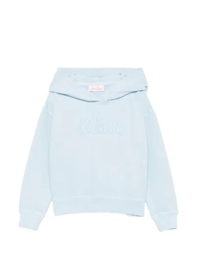 Mc2 Saint Barth Kids' Mindy Jr Logo Hoodie In Blue