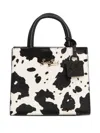 Mc2 Saint Barth Mini Brushed Leather Shopper Bag In Black
