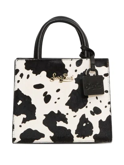 Mc2 Saint Barth Mini Animal-print Tote Bag In White