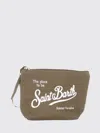 Mc2 Saint Barth Aline Striped Linen Pochette In Brown