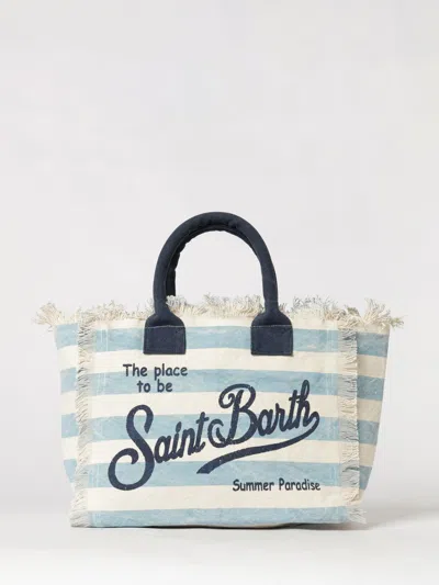 Mc2 Saint Barth Printed Cotton Vanity Bag With Logo In Multi