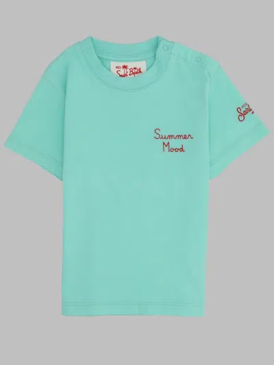Mc2 Saint Barth Mini Boys' 100% Cotton T-shirt In Baby Blue