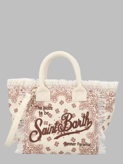 Mc2 Saint Barth Mini Canvas Handbag - 22 Cm X 30 Cm X 15 Cm In Brown