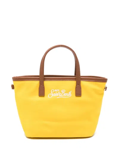 Mc2 Saint Barth Mini City Logo Tote Bag In Yellow