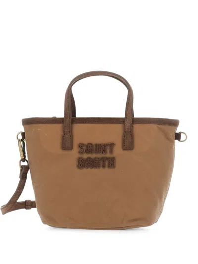Mc2 Saint Barth Mini City Logo-detail Tote Bag In Brown