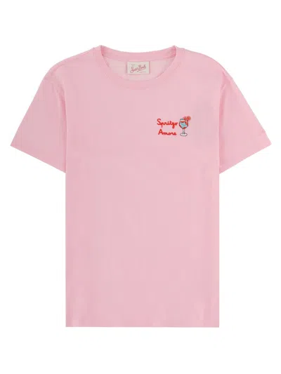 Mc2 Saint Barth Mini Cotton T-shirt For Women In Pink