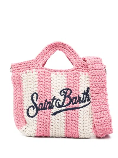 Mc2 Saint Barth Kids' Mini Crochet Bag In Pink