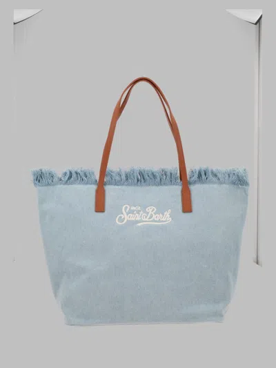 Mc2 Saint Barth Mini Denim Handbag In Red