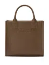 Mc2 Saint Barth Mini Embossed-logo Tote Bag In Brown
