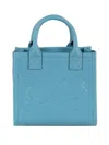 Mc2 Saint Barth Mini Embossed Tote Bag In Blue