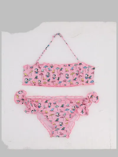 Mc2 Saint Barth Mini Girls' Fun Swimwear Set In Pink