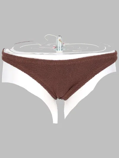 Mc2 Saint Barth Mini High-waisted Swimwear For Women In Brown