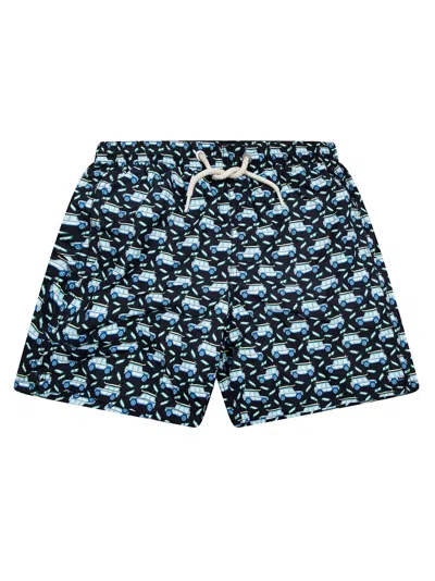 Mc2 Saint Barth Mini Jean With Lighting Dollar Car Print In Nero