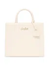 Mc2 Saint Barth Mini Leather Tote Bag In White