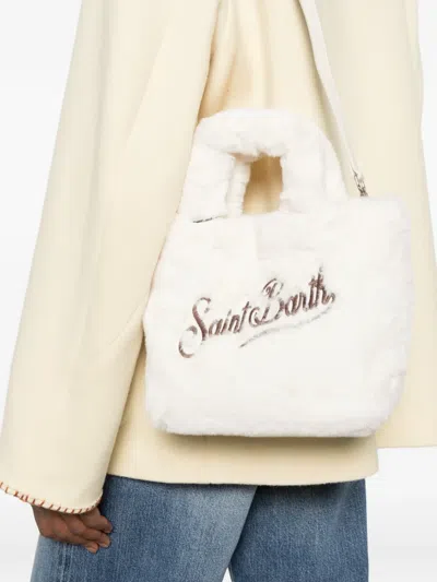Mc2 Saint Barth Mini Logo Detail Tote Bag In White