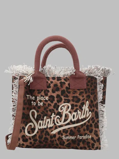 Mc2 Saint Barth Mini Logo Handbag - 22 Cm X 30 Cm X 15 Cm In Brown