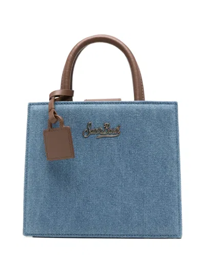 Mc2 Saint Barth Mini Logo-plaque Tote Bag In Blue
