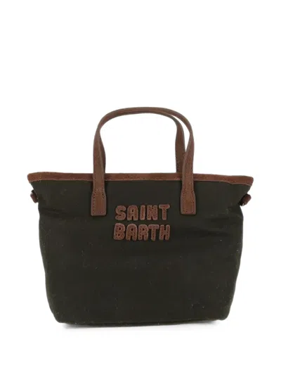 Mc2 Saint Barth Mini Logo-patch City Tote Bag In Black