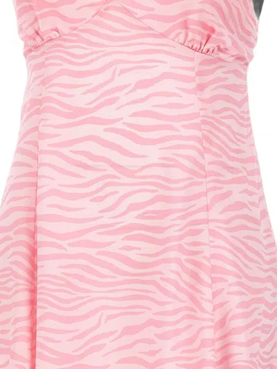 Mc2 Saint Barth Mini Marge Zebra-print Silk Dress In Pink