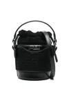 Mc2 Saint Barth Mini Mila Tweed Bucket Bag In Black