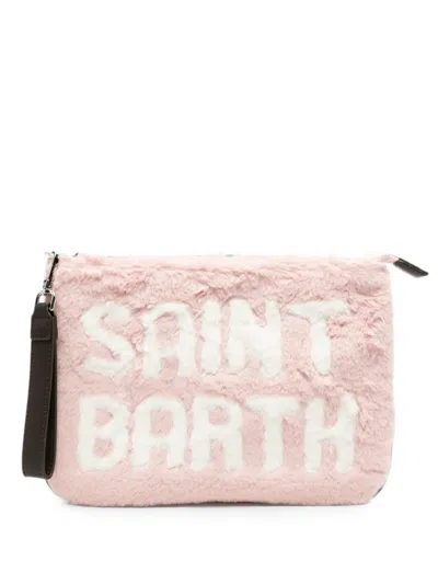 Mc2 Saint Barth Mini Phone Bag Teddy Clutch Bag In Pink