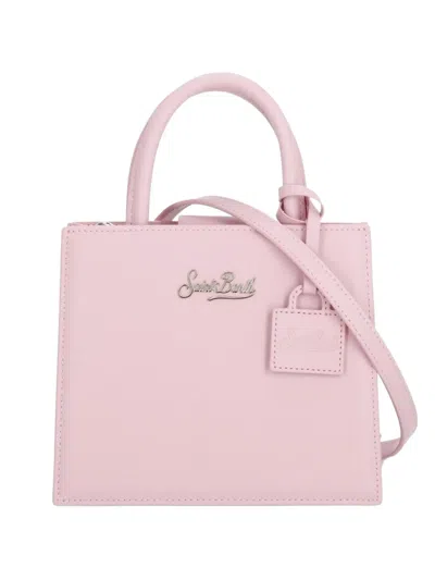 Mc2 Saint Barth Mini Shop Bag Leather Tote Bag In Pink