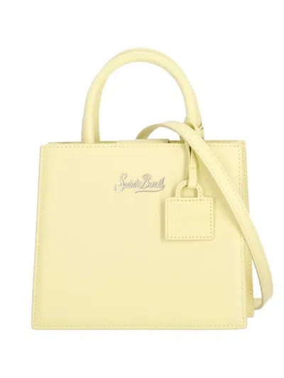 Mc2 Saint Barth Mini Shop Bag Leather Tote Bag In Yellow