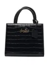 Mc2 Saint Barth Mini Shop Embossed Tote Bag In Black
