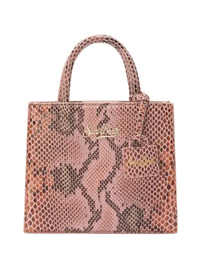 Mc2 Saint Barth Mini Snake-print Tote Bag In Pink