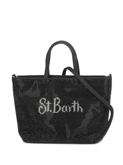 Mc2 Saint Barth Mini Strass Removable-strap Tote Bag In Black