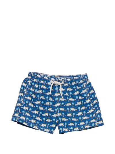 Mc2 Saint Barth Mini Trendy Swim Shorts For Boys In Blue