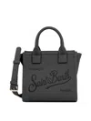 Mc2 Saint Barth Structured Handbag With Rectangular Shape And Embossed Detailing In Black
