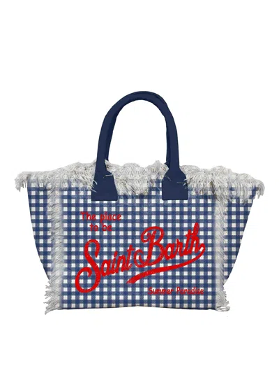 Mc2 Saint Barth Mini Vanity Bag Cotton Canva Bag In Blue