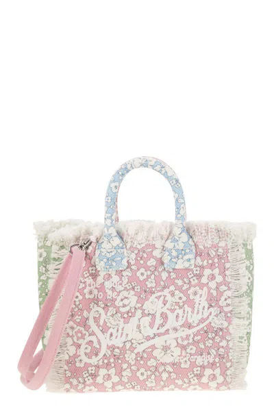 Mc2 Saint Barth Mini Vanity Bag In Floral Cotton Canvas In Multi