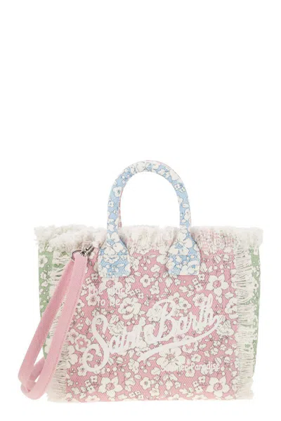 Mc2 Saint Barth Mini Vanity Bag In Floral Cotton Canvas In Multi