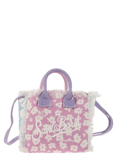 Mc2 Saint Barth Mini Vanity Bag In Floral Cotton Canvas In Multicolor
