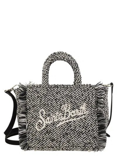 Mc2 Saint Barth Mini Vanity Bag With Bangs And Embroidered Logo In Black