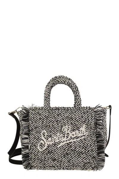 Mc2 Saint Barth Mini Vanity Bag With Bangs And Embroidered Logo In Black