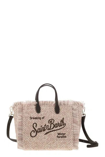 Mc2 Saint Barth Mini Vanity Bag With Bangs And Embroidered Logo In Pink
