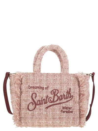 Mc2 Saint Barth Mini Vanity Bag With Bangs And Embroidered Logo In Pink
