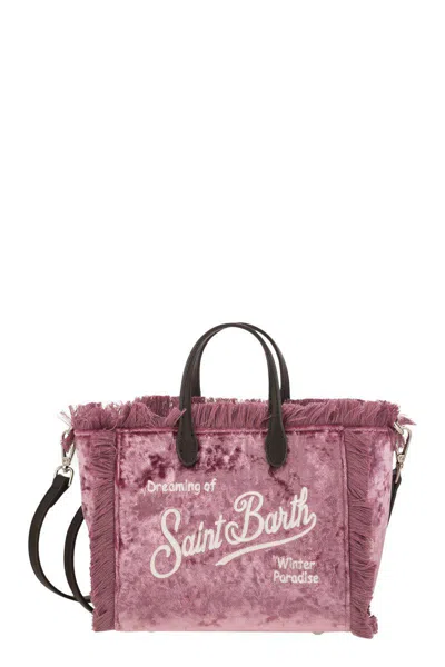 Mc2 Saint Barth Mini Vanity Bag With Bangs And Embroidered Logo In Pink