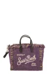 Mc2 Saint Barth Mini Vanity Bag With Bangs And Embroidered Logo In Purple