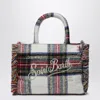 Mc2 Saint Barth Mini Vanity Bag With Tartan Pattern In Multi