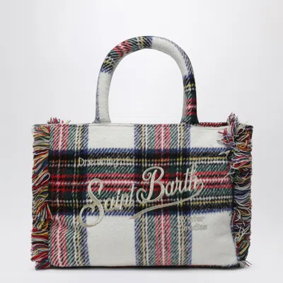 Mc2 Saint Barth Kids' Mini Vanity Bag With Tartan Pattern In Multi